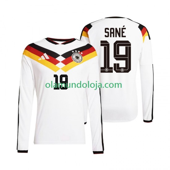 Camisola Alemanha Leroy Sane 19 Homem Equipamento Primeiro Copa do Mundo 2026 Manga Comprida